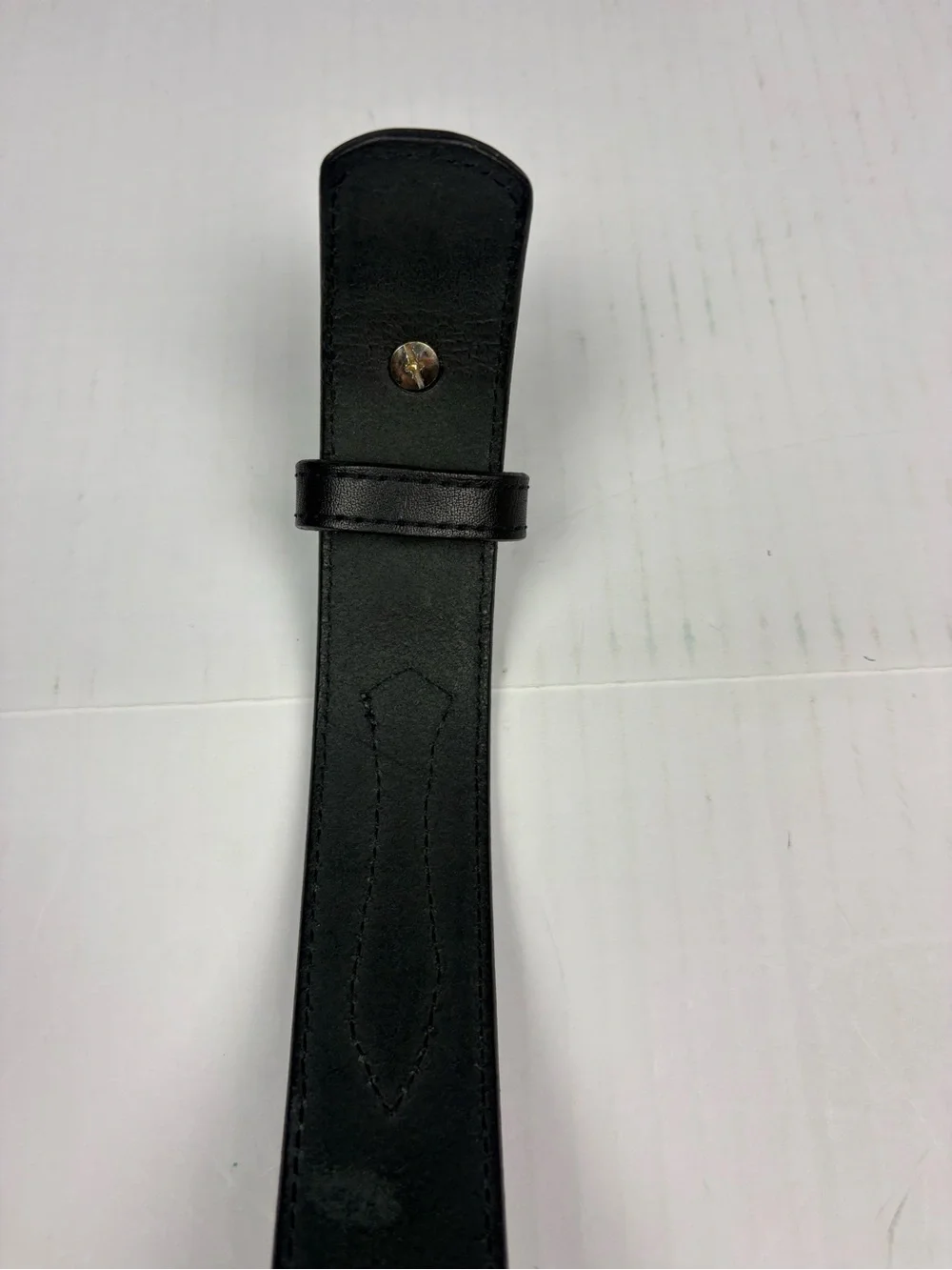 Gingerich Men Size 54 Belt Black Leather Made In USA Silver Tone Buckle Western